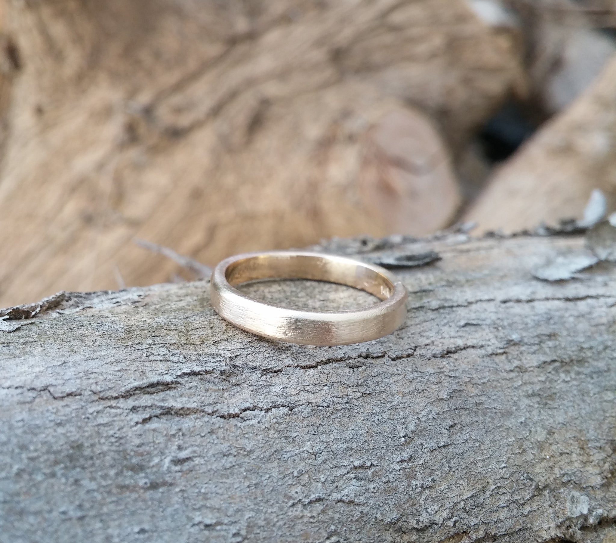 Unisex flat textured wedding band - G Rubinstein Jewellery