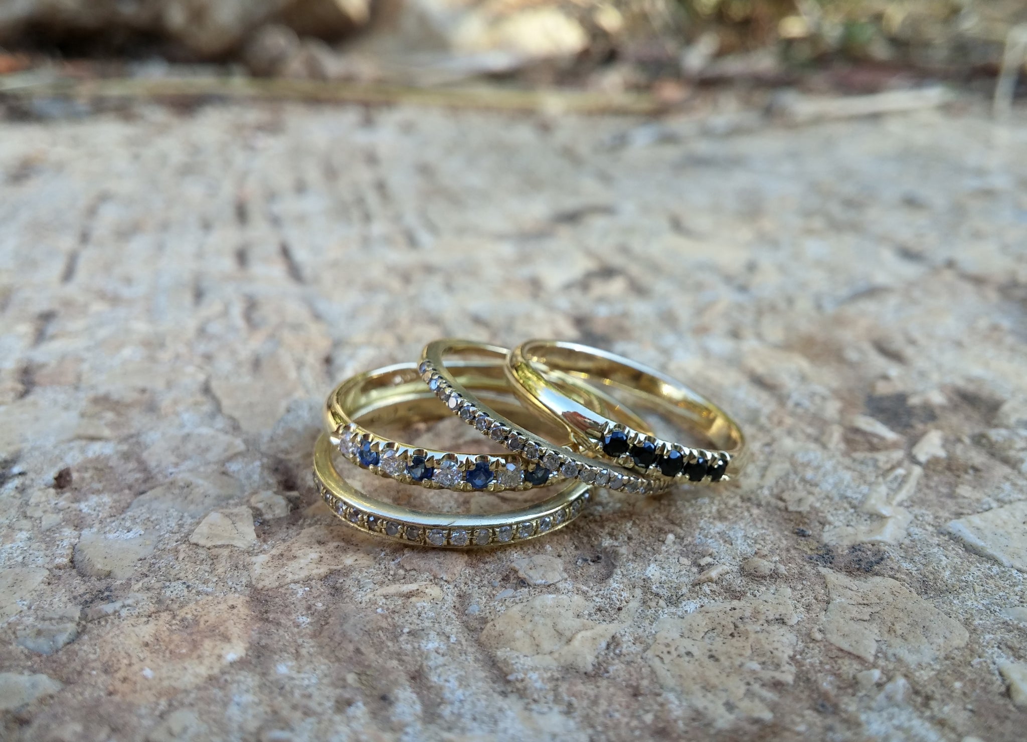 Black Onyx half- eternity ring - G Rubinstein Jewellery