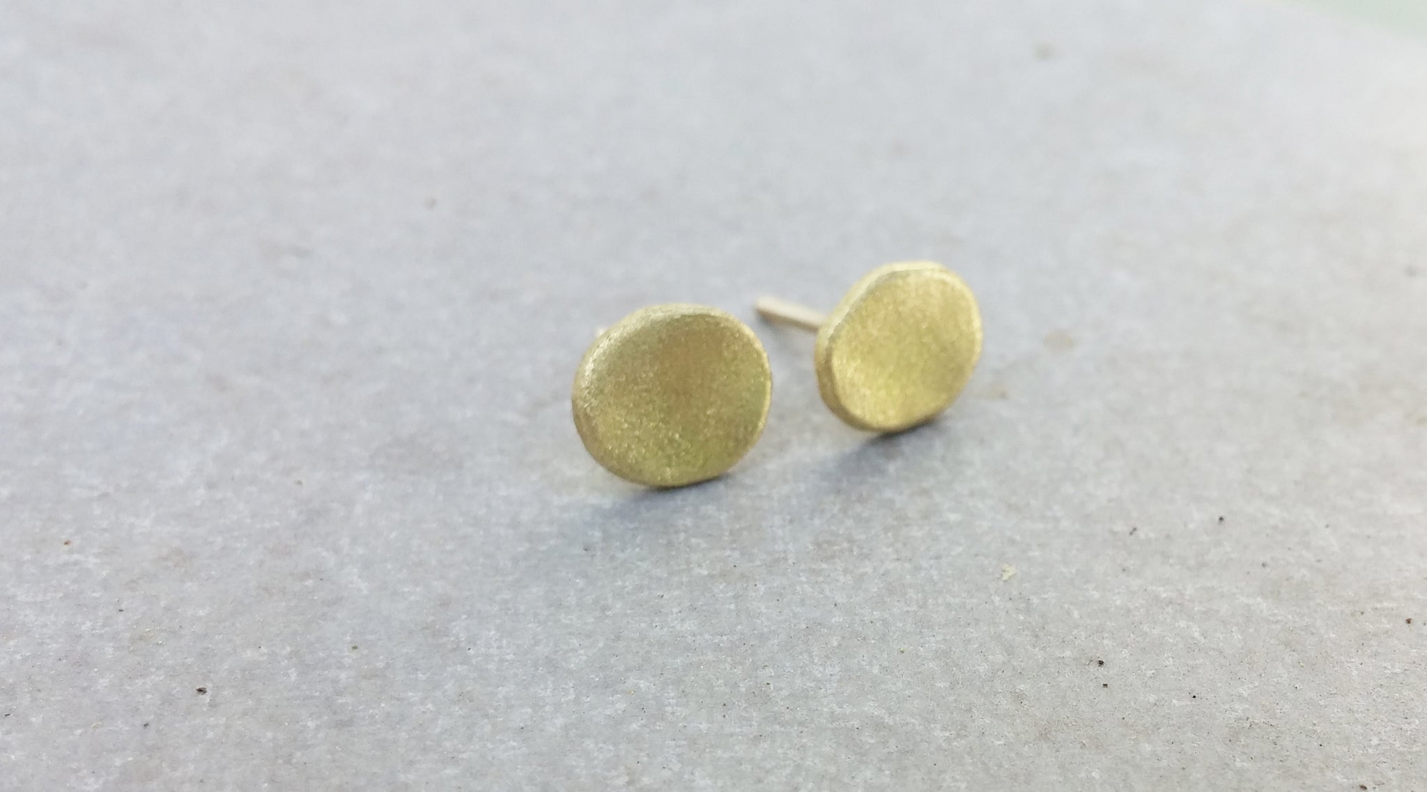 Round Gold Stud Earrings - G Rubinstein Jewellery