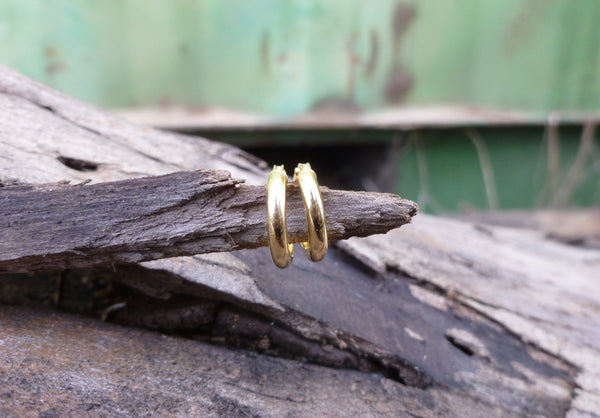 Small gold  gypsy hoop earrings - G Rubinstein Jewellery