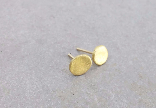 Round Gold Stud Earrings - G Rubinstein Jewellery