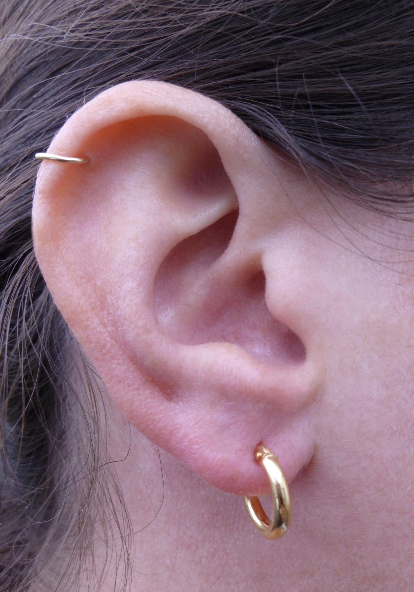 Small gold  gypsy hoop earrings - G Rubinstein Jewellery