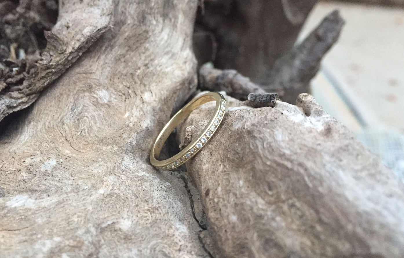 Diamond Full Eternity 14k Gold Ring - G Rubinstein Jewellery