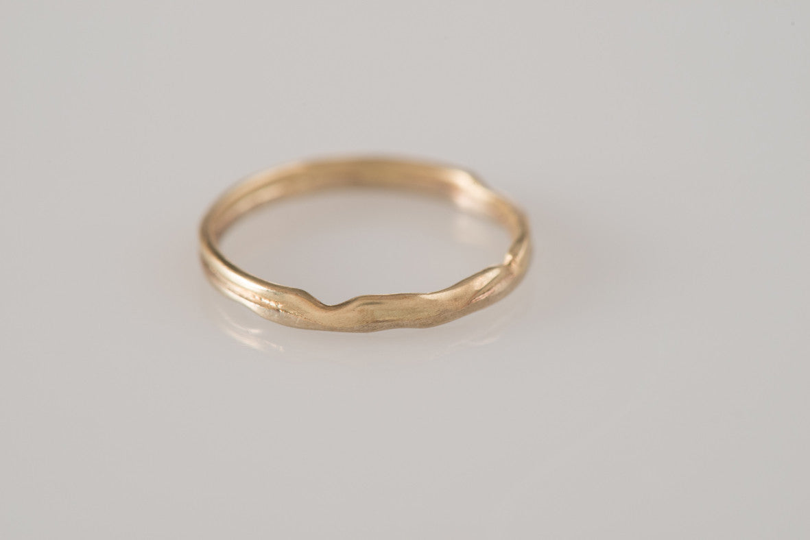 White and yellow gold branch ring - G Rubinstein Jewellery